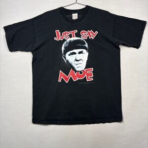 Three Stooges Just Say Moe Shirt XL Black Modern Promo Remake